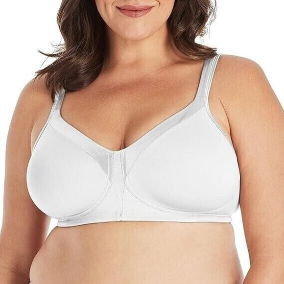 Playtex 18 Hour Bra Silk Soft Smoothing Wireless Breathable White #4803 - 38D - Picture 1 of 5